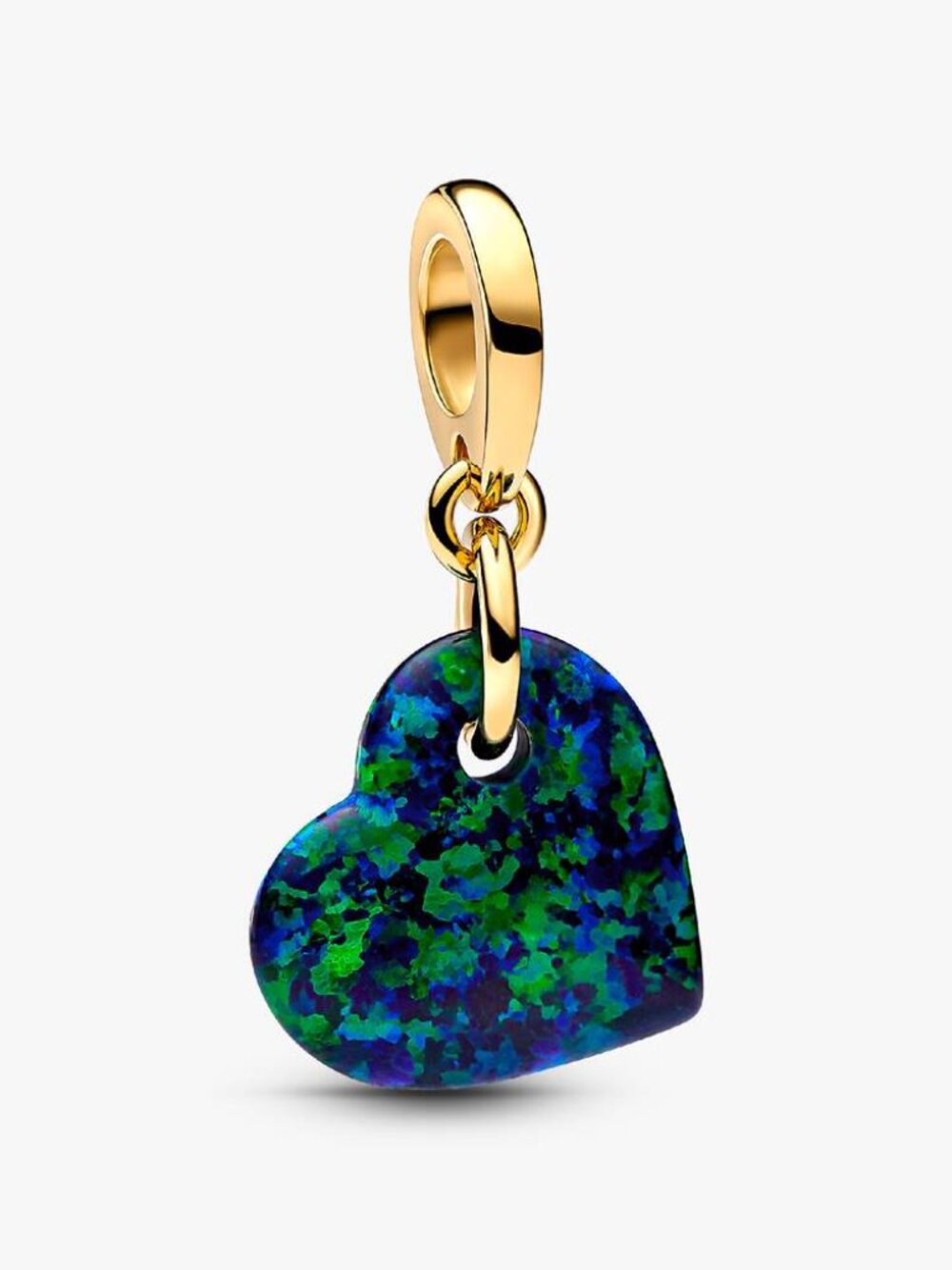 PandoraOpalescent Green Heart Dangle Charm